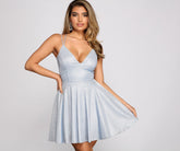 Rashida Lattice Back Glitter Dress