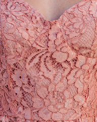Ready To Mingle Cropped Lace Peplum Blouse - Blush