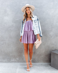 Redcrest Pleated Romper - Purple Dove