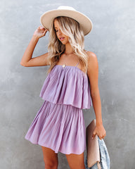 Redcrest Pleated Romper - Purple Dove
