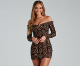 Regal Glam Off The Shoulder Bodycon