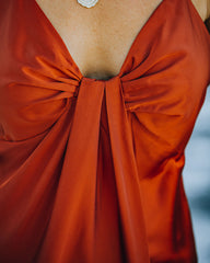 Renta Satin Drape Cami Tank - Rust