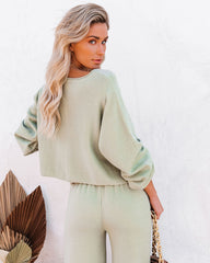 Rexa Billowed Sleeve Knit Top - Sage - SALE