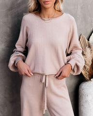 Rexa Billowed Sleeve Knit Top - Tan