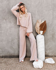 Rexa Wide Leg Knit Pants - Tan