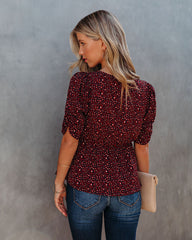 Rexha Leopard Peplum Blouse