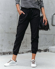 Rhonda Pocketed Lightweight Joggers - Black