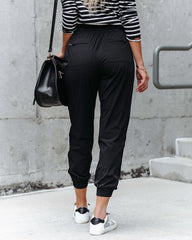 Rhonda Pocketed Lightweight Joggers - Black