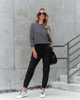 Rhonda Pocketed Lightweight Joggers - Black