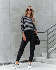 Rhonda Pocketed Lightweight Joggers - Black