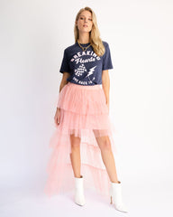 Rigala High Low Tulle Maxi Skirt - Blush