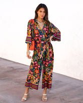 Rio Satin Printed Jumpsuit