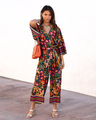 Rio Satin Printed Jumpsuit