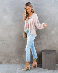 River Bend Peasant Blouse - Oatmeal