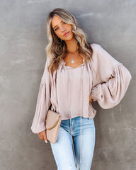 River Bend Peasant Blouse - Oatmeal