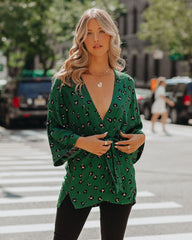 Roe Leopard Kimono Wrap Top