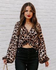 Rori Twist Front Leopard Blouse