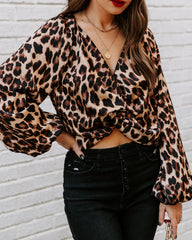 Rori Twist Front Leopard Blouse