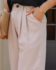 Rosalind Pocketed High Rise Woven Joggers - Taupe - SALE