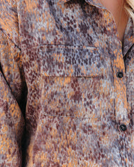 Roscoe Printed Satin Button Down Blouse