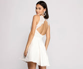 Rose Formal Taffeta and Lace Party Dress