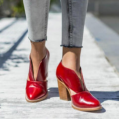 Round Toe Chunky Heel Casual Ankle Boots