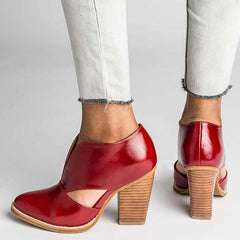 Round Toe Chunky Heel Casual Ankle Boots