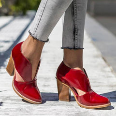 Round Toe Chunky Heel Casual Ankle Boots