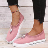 Round Toe Mesh Casual Slip-On Flats