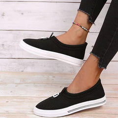 Round Toe Mesh Casual Slip-On Flats