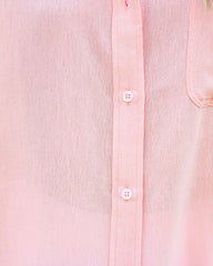 Royce Cotton Button Down Top - Baby Pink