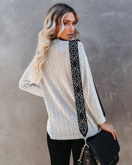 Roza V-Neck Ribbed Knit Top - Ivory