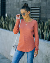 Rudra Thermal Knit Top - Light Rust