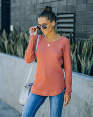 Rudra Thermal Knit Top - Light Rust