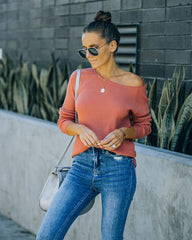 Rudra Thermal Knit Top - Light Rust