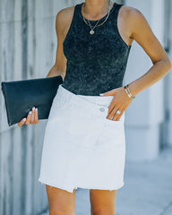 Rush Cotton Mineral Wash Bodysuit - Charcoal