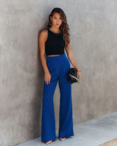 Sabine Pocketed Flare Pants - Cobalt