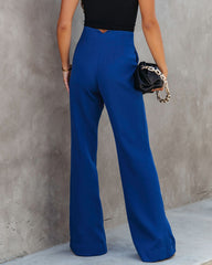 Sabine Pocketed Flare Pants - Cobalt