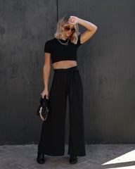 Sammy High Rise Wide Leg Pant - Black