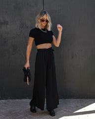 Sammy High Rise Wide Leg Pant - Black