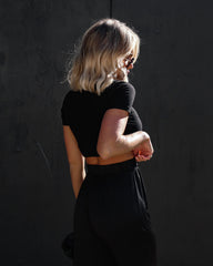 Sammy High Rise Wide Leg Pant - Black