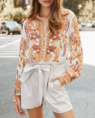 Samone Printed Button Down Blouse