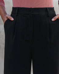 Sandrine Pocketed Wide Leg Pants - Black