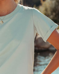 Saylor Cotton Blend Tee - Dusty Sage
