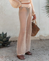 Sayulita Dreaming Crochet Drawstring Pants - Natural