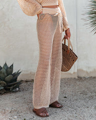 Sayulita Dreaming Crochet Drawstring Pants - Natural