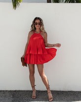 Scarletta Pleated Skort - Red