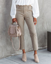 Scout Pocketed High Rise Pants - Khaki