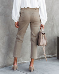 Scout Pocketed High Rise Pants - Khaki