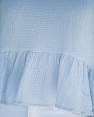 Seashell Relaxed Peplum Top - Light Blue